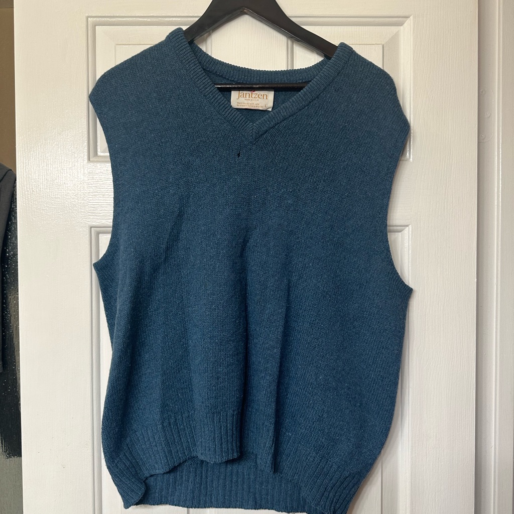 Jantzen Vintage Hand Knitted Vest Made In Usa